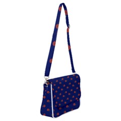 Red Rose Blue Shoulder Bag With Back Zipper by snowwhitegirl