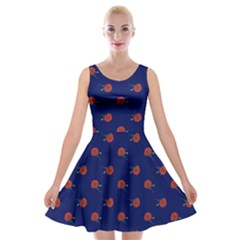 Red Rose Blue Velvet Skater Dress by snowwhitegirl