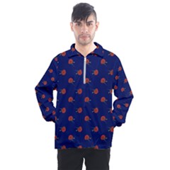 Red Rose Blue Men s Half Zip Pullover by snowwhitegirl