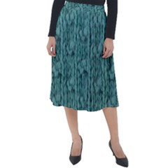 Knitted Wool Blue Classic Velour Midi Skirt  by snowwhitegirl