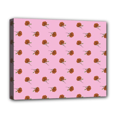 Peach Rose Pink Deluxe Canvas 20  X 16  (stretched) by snowwhitegirl