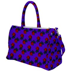 Red Roses Blue Purple Duffel Travel Bag by snowwhitegirl