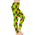 Red Roses Lime Green Leggings  View4