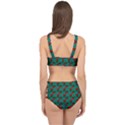 Red Roses Teal Green Cage Up Bikini Set View2