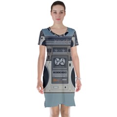 Radio Cassette Speaker Sound Audio Short Sleeve Nightdress by Simbadda