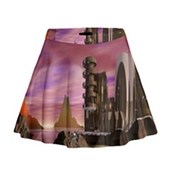 Planet Rocks City Base Fiction Mini Flare Skirt by Simbadda