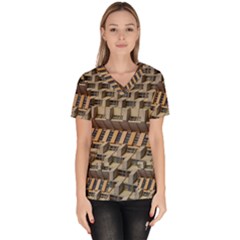 Architecture Geometry Women s V-neck Scrub Top by Simbadda