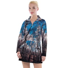 Winter Tree Park Sky Nature Women s Long Sleeve Casual Dress by Simbadda