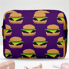 Burger Pattern Make Up Pouch (large) by bloomingvinedesign