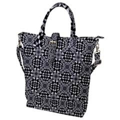 Fabric Geometric Shape Buckle Top Tote Bag by HermanTelo