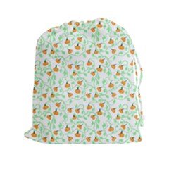 Pumpkin Vines Drawstring Pouch (xxl) by bloomingvinedesign