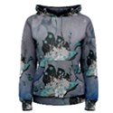 Sport, surfboard with flowers and fish Women s Pullover Hoodie View1