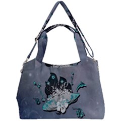 Sport, Surfboard With Flowers And Fish Double Compartment Shoulder Bag by FantasyWorld7