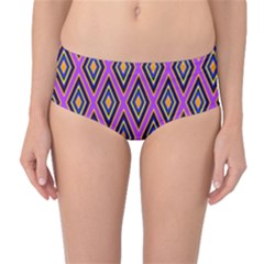 Colorful Diamonds Variation 4 Mid-waist Bikini Bottoms by bloomingvinedesign