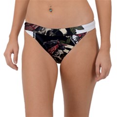 Skull Rose Fantasy Dark Flowers Band Bikini Bottom by Sudhe