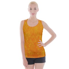 Sunshine Orange Criss Cross Back Tank Top  by retrotoomoderndesigns