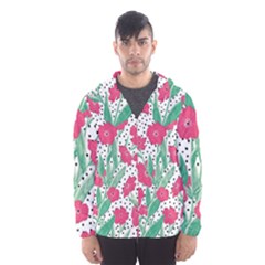 Flora Floral Flower Flowers Pattern Men s Hooded Windbreaker by Sudhe