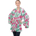 Flora Floral Flower Flowers Pattern Long Sleeve Velvet Kimono  View1