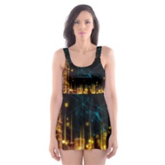 Architecture Buildings City Skater Dress Swimsuit by Simbadda