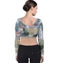 Architecture Old Sky Travel Velvet Long Sleeve Crop Top View2