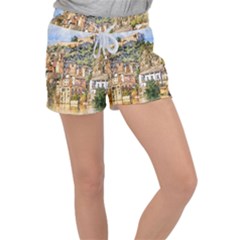 Architecture Town Travel Water Women s Velour Lounge Shorts by Simbadda