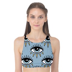 Eyes Pattern Tank Bikini Top by Valentinaart