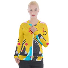 Abstract Colorful Pattern Shape Design Background Casual Zip Up Jacket by Vaneshart