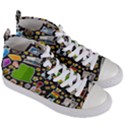 Vector Flat Seamless Texture Pattern Ghana Women s Mid-Top Canvas Sneakers View3