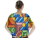 Colorful Geometric Mosaic Background Batwing Chiffon Blouse View2