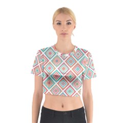 Ethnic Seamless Pattern Tribal Line Print African Mexican Indian Style Cotton Crop Top by Vaneshart