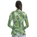 Peacock Feathers Pattern Drape Collar Cardigan View2