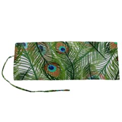 Peacock Feathers Pattern Roll Up Canvas Pencil Holder (s) by Vaneshart