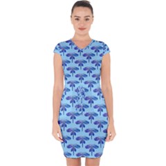 Blue Dragonfly  Capsleeve Drawstring Dress  by VeataAtticus