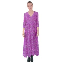 Roses And Roses A Soft  Purple Flower Bed Ornate Button Up Maxi Dress by pepitasart