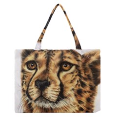 Cheetah Zipper Medium Tote Bag by ArtByThree