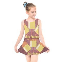 Cream Sweet Icecream Kids  Skater Dress Swimsuit by Bajindul