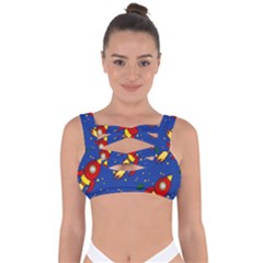 Space Rocket Pattern Bandaged Up Bikini Top by Vaneshart