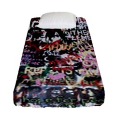 Graffiti Wall Background Fitted Sheet (single Size) by Vaneshart