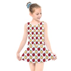 Apple Polkadots Kids  Skater Dress Swimsuit by bloomingvinedesign