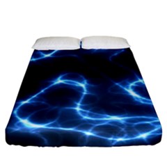 Lightning Electricity Pattern Blue Fitted Sheet (king Size) by Mariart