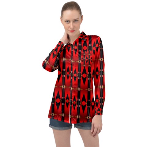 Abstract-a-2 1 Long Sleeve Satin Shirt by ArtworkByPatrick