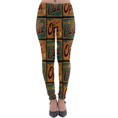 Open Closed 1 Lightweight Velour Leggings by ArtworkByPatrick