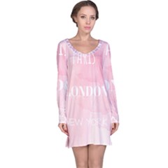 Paris, London, New York Long Sleeve Nightdress by Lullaby