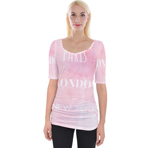 Paris, London, New York Wide Neckline Tee by Lullaby