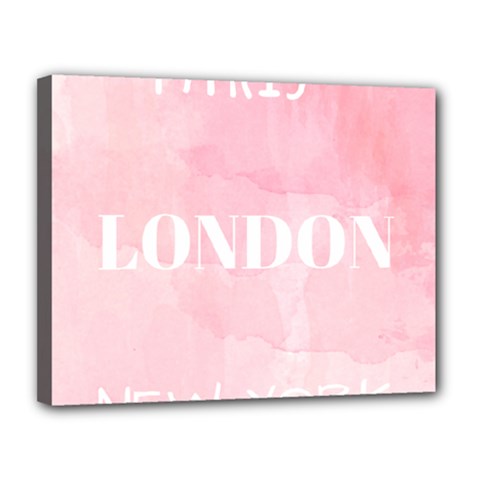 Paris, London, New York Canvas 14  X 11  (stretched) by Lullaby