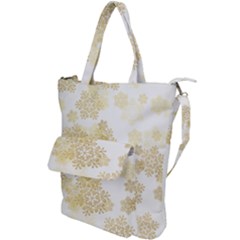 Christmas Gold Stars Snow Flakes  Shoulder Tote Bag by Lullaby