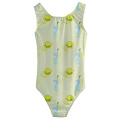 Lemonade Polkadots Kids  Cut-out Back One Piece Swimsuit by bloomingvinedesign