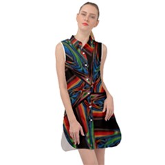 Abstract Art Abstract Background Sleeveless Shirt Dress by Simbadda