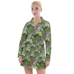 Leaves Seamless Pattern Design Women s Long Sleeve Casual Dress by Simbadda