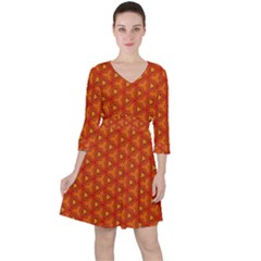 Pattern Fall Colors Seamless Bright Ruffle Dress by Simbadda